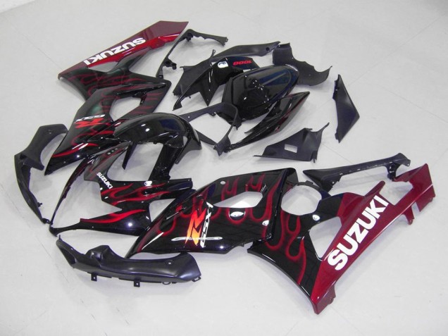 Custom 2005-2006 Red Flame Suzuki GSXR 1000 Motorcycle Fairings Custom 2005-2006 Red Flame Suzuki GSXR 1000 Motorcycle Fairings