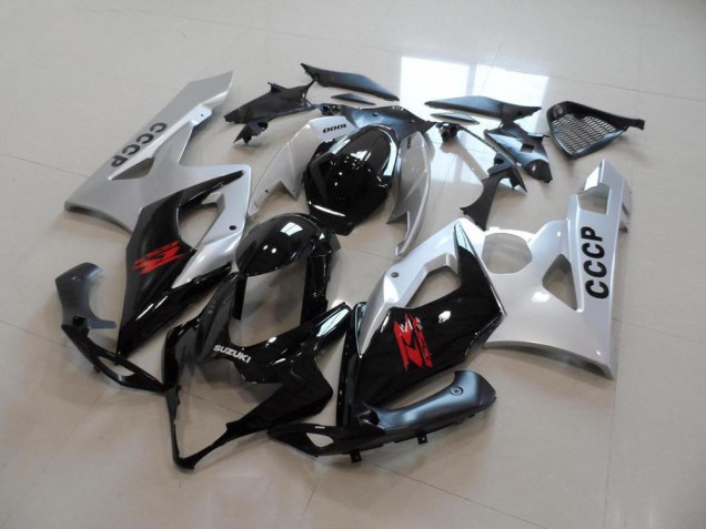 Custom 2005-2006 Silver Black Suzuki GSXR 1000 Moto Fairings Custom 2005-2006 Silver Black Suzuki GSXR 1000 Moto Fairings