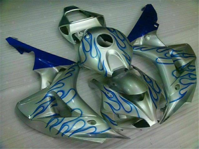 Custom 2006-2007 Blue Flame Silver Honda CBR1000RR Motorcycle Fairing Kits Custom 2006-2007 Blue Flame Silver Honda CBR1000RR Motorcycle Fairing Kits