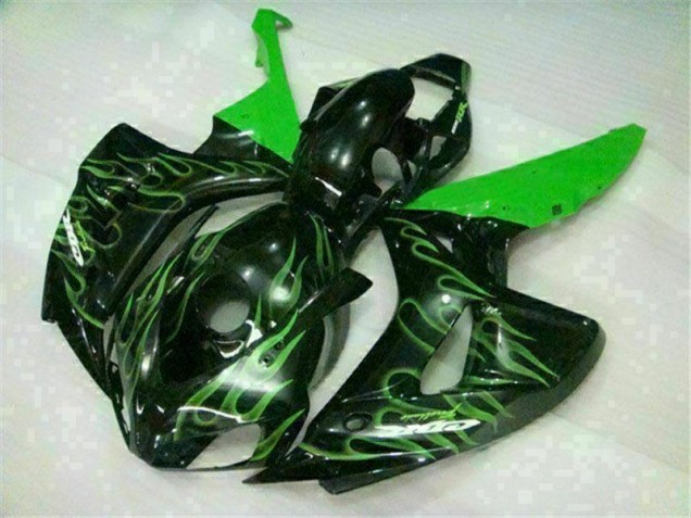 Custom 2006-2007 Green Flame Black Honda CBR1000RR Moto Fairings Custom 2006-2007 Green Flame Black Honda CBR1000RR Moto Fairings