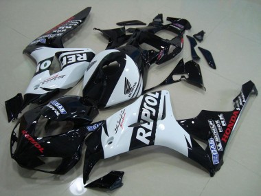 Custom 2006-2007 Black White Repsol Honda CBR1000RR Motorcycle Replacement Fairings