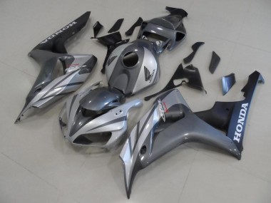Custom 2006-2007 Grey Silver and Matte Black Honda CBR1000RR Motor Fairings