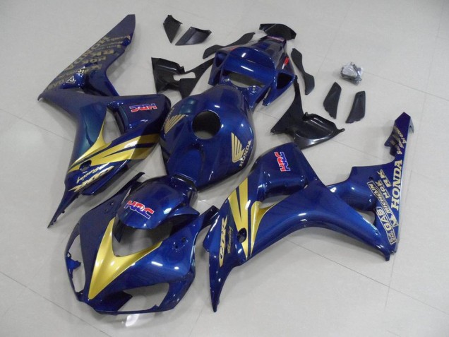 Custom 2006-2007 Dark Blue with Gold Stripe Honda CBR1000RR Motorcycle Fairing Kits Custom 2006-2007 Dark Blue with Gold Stripe Honda CBR1000RR Motorcycle Fairing Kits