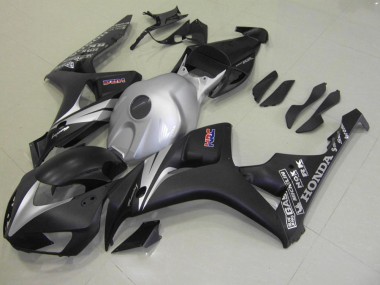 Custom 2006-2007 Matte Black Silver Honda CBR1000RR Motorcycle Fairing Kit