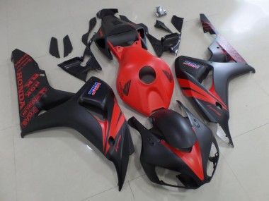 Custom 2006-2007 Red and Matte Black Honda CBR1000RR Motor Fairings