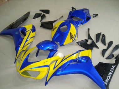 Custom 2006-2007 Yellow Blue Black Honda CBR1000RR Moto Fairings