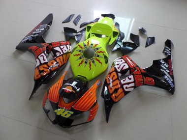 Custom 2006-2007 Rossi Fluro Green Honda CBR1000RR Motorcyle Fairings