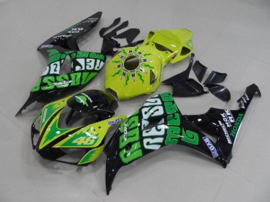 Custom 2006-2007 Yellow Green Rossi Honda CBR1000RR Motor Fairings