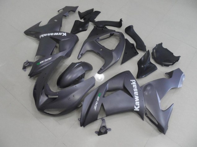Custom 2006-2007 Grey with White Decals Kawasaki ZX10R Motor Bike Fairings Custom 2006-2007 Grey with White Decals Kawasaki ZX10R Motor Bike Fairings