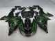 Custom 2006-2007 Black Green Flame Kawasaki ZX10R Motorcycle Fairing