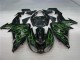 Aftermarket 2006-2007 Black Green Flame Kawasaki ZX10R Motorcycle Fairing