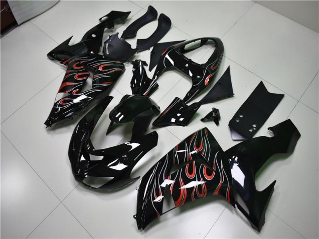 Custom 2006-2007 Black Grey Red Kawasaki ZX10R Motorbike Fairing Custom 2006-2007 Black Grey Red Kawasaki ZX10R Motorbike Fairing