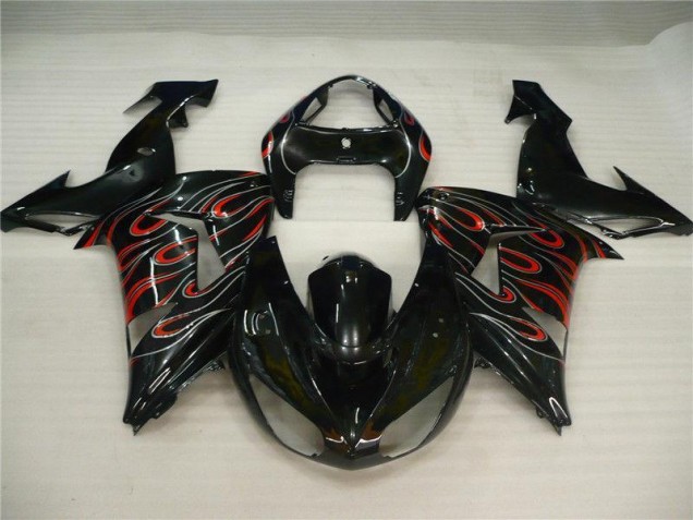 Custom 2006-2007 Black Grey Red Kawasaki ZX10R Motorbike Fairing Custom 2006-2007 Black Grey Red Kawasaki ZX10R Motorbike Fairing