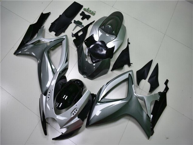 Custom 2006-2007 Silver Grey Suzuki GSXR 600/750 Motorcycle Replacement Fairings Custom 2006-2007 Silver Grey Suzuki GSXR 600/750 Motorcycle Replacement Fairings