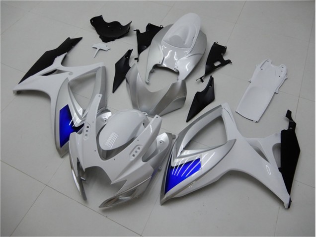 Aftermarket 2006-2007 White Blue Suzuki GSXR 600/750 Motorcylce Fairings