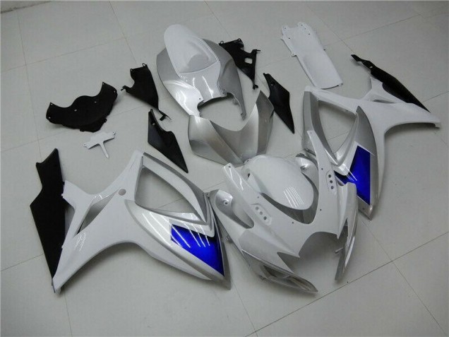 Custom 2006-2007 White Blue Suzuki GSXR 600/750 Motorcylce Fairings Custom 2006-2007 White Blue Suzuki GSXR 600/750 Motorcylce Fairings