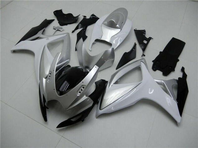 Custom 2006-2007 Silver Suzuki GSXR 600/750 Motorcycle Fairings Kits Custom 2006-2007 Silver Suzuki GSXR 600/750 Motorcycle Fairings Kits
