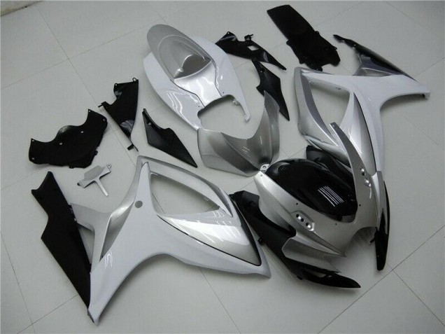 Custom 2006-2007 Silver Suzuki GSXR 600/750 Motorcycle Fairings Kits Custom 2006-2007 Silver Suzuki GSXR 600/750 Motorcycle Fairings Kits