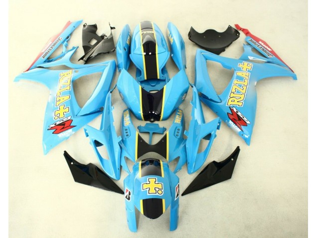 Custom 2006-2007 Blue Black Suzuki GSXR 600/750 Replacement Fairings Custom 2006-2007 Blue Black Suzuki GSXR 600/750 Replacement Fairings