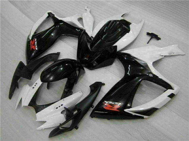 Custom 2006-2007 White Black Suzuki GSXR 600/750 Motorcycle Fairings Kit Custom 2006-2007 White Black Suzuki GSXR 600/750 Motorcycle Fairings Kit