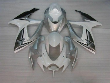 Aftermarket 2006-2007 White Silver Suzuki GSXR 600/750 Motorcycle Fairing