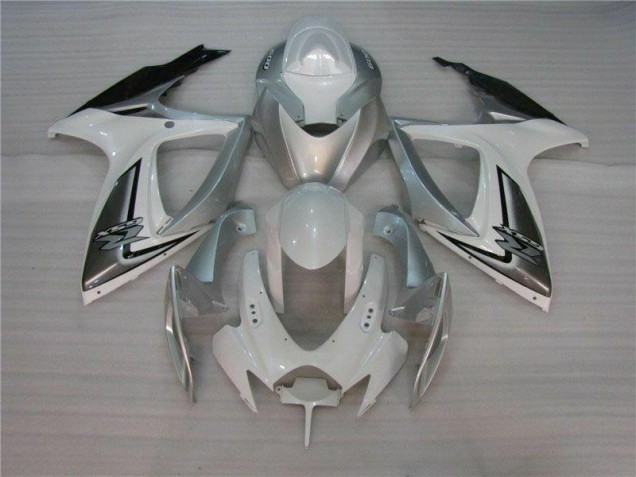Custom 2006-2007 White Silver Suzuki GSXR 600/750 Motorcycle Fairing Custom 2006-2007 White Silver Suzuki GSXR 600/750 Motorcycle Fairing