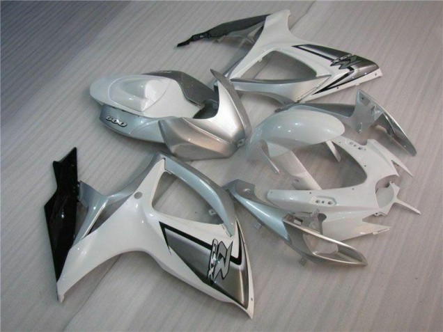 Aftermarket 2006-2007 White Silver Suzuki GSXR 600/750 Bike Fairings