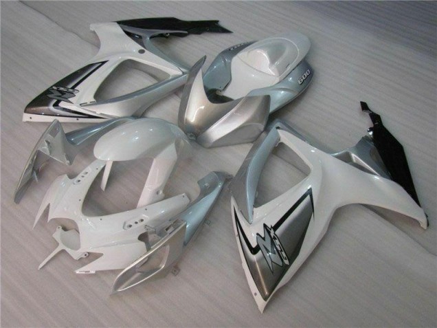 Custom 2006-2007 White Silver Suzuki GSXR 600/750 Bike Fairings Custom 2006-2007 White Silver Suzuki GSXR 600/750 Bike Fairings