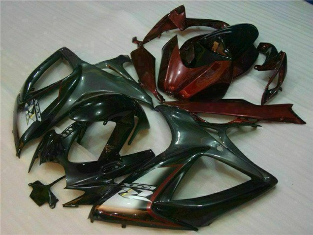 Custom 2006-2007 Black Red Suzuki GSXR 600/750 Motorcycle Fairings Custom 2006-2007 Black Red Suzuki GSXR 600/750 Motorcycle Fairings