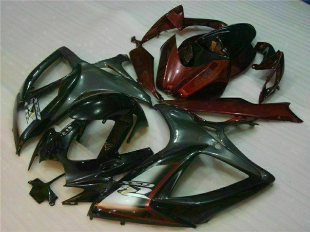 Aftermarket 2006-2007 Black Red Suzuki GSXR 600/750 Motorcycle Fairings