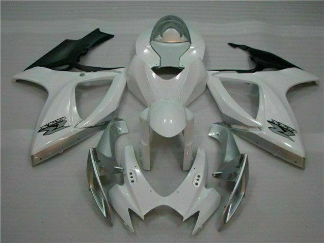 Custom 2006-2007 White Silver Suzuki GSXR 600/750 Motorcycle Fairing Kit Custom 2006-2007 White Silver Suzuki GSXR 600/750 Motorcycle Fairing Kit