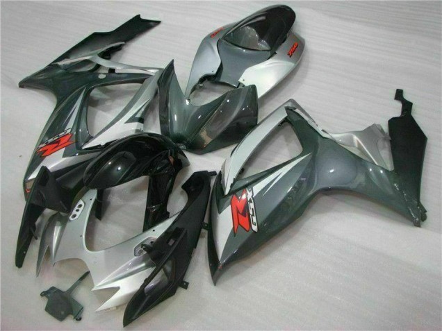 Custom 2006-2007 Silver Black Suzuki GSXR 600/750 Motorcycle Fairings Kits Custom 2006-2007 Silver Black Suzuki GSXR 600/750 Motorcycle Fairings Kits