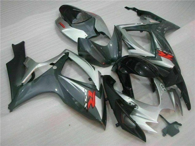 Custom 2006-2007 Silver Black Suzuki GSXR 600/750 Motorcycle Fairings Kits Custom 2006-2007 Silver Black Suzuki GSXR 600/750 Motorcycle Fairings Kits