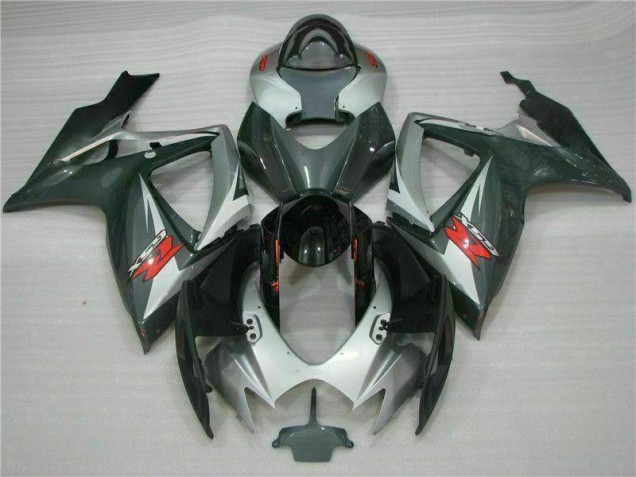 Custom 2006-2007 Silver Black Suzuki GSXR 600/750 Motorcycle Fairings Kits Custom 2006-2007 Silver Black Suzuki GSXR 600/750 Motorcycle Fairings Kits