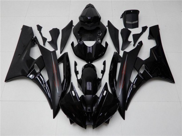 Custom 2006-2007 Glossy Matte Black Yamaha YZF R6 Motor Bike Fairings