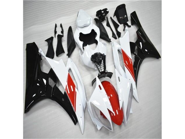 Custom 2006-2007 Red White Black Yamaha YZF R6 Moto Fairings Custom 2006-2007 Red White Black Yamaha YZF R6 Moto Fairings