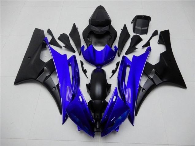 Custom 2006-2007 Blue Black Yamaha YZF R6 Motorcycle Replacement Fairings & Bodywork Custom 2006-2007 Blue Black Yamaha YZF R6 Motorcycle Replacement Fairings & Bodywork