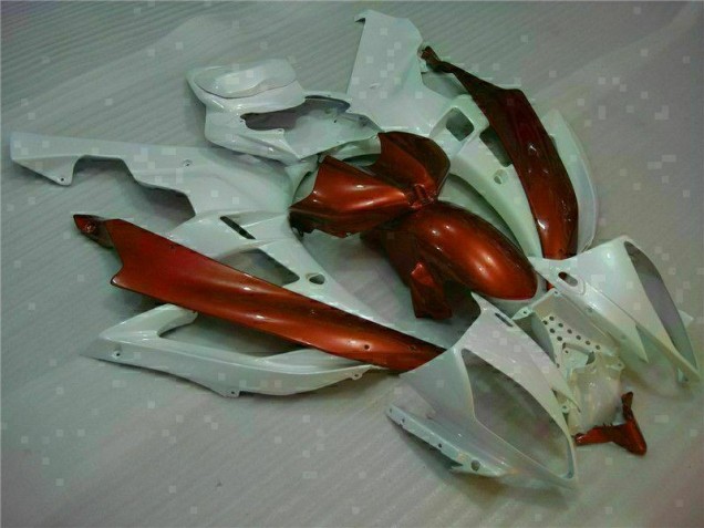 Custom 2006-2007 White Brown Yamaha YZF R6 Motorcylce Fairings Custom 2006-2007 White Brown Yamaha YZF R6 Motorcylce Fairings