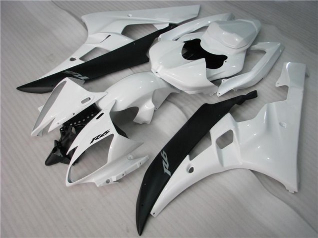 Custom 2006-2007 White Black Yamaha YZF R6 Motorcycle Bodywork Custom 2006-2007 White Black Yamaha YZF R6 Motorcycle Bodywork