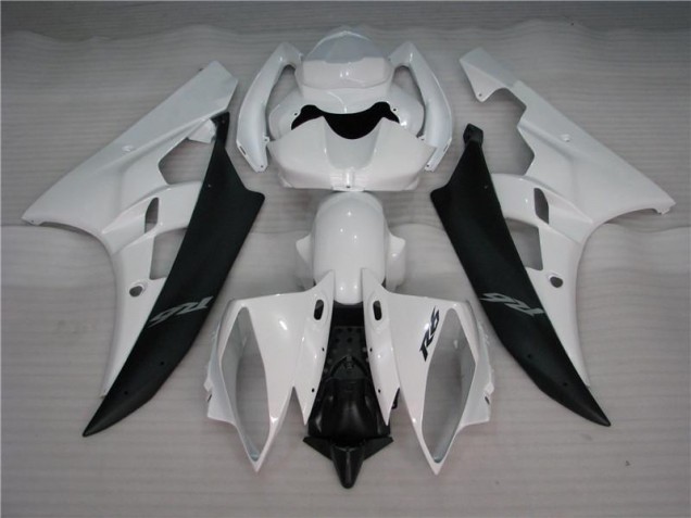 Custom 2006-2007 White Black Yamaha YZF R6 Motorcycle Bodywork Custom 2006-2007 White Black Yamaha YZF R6 Motorcycle Bodywork