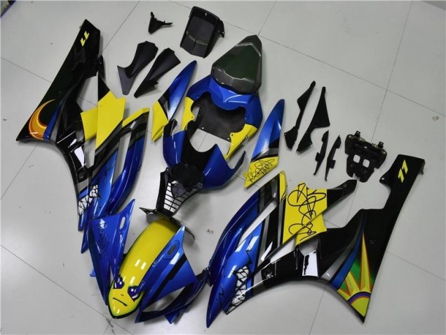 Custom 2006-2007 Blue Shark Yamaha YZF R6 Motorcycle Fairings Kits Custom 2006-2007 Blue Shark Yamaha YZF R6 Motorcycle Fairings Kits