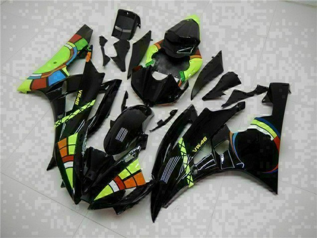 Custom 2006-2007 Black Yamaha YZF R6 Motorcycle Replacement Fairings Custom 2006-2007 Black Yamaha YZF R6 Motorcycle Replacement Fairings