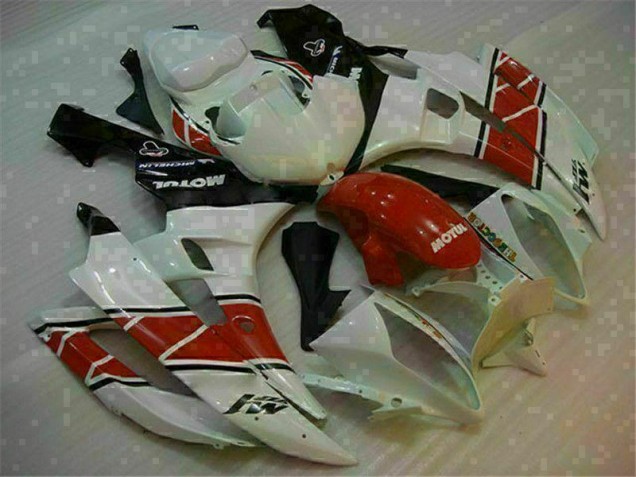 Custom 2006-2007 Red White Yamaha YZF R6 Replacement Fairings Custom 2006-2007 Red White Yamaha YZF R6 Replacement Fairings