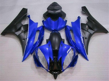 Custom 2006-2007 Blue Black Yamaha YZF R6 Motor Fairings