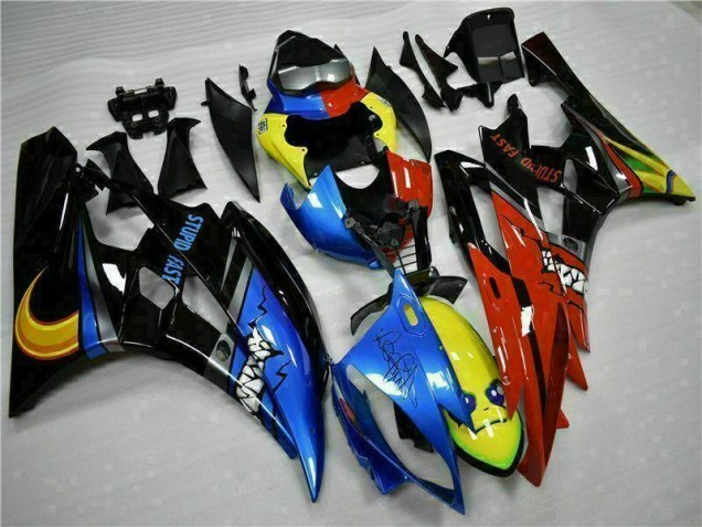Custom 2006-2007 Yellow Blue Red Yamaha YZF R6 Motorcycle Fairings Kit