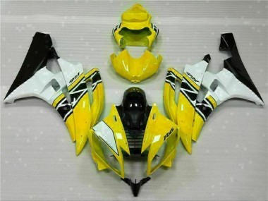 Custom 2006-2007 Yellow White Black Yamaha YZF R6 Motorcylce Fairings