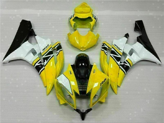 Custom 2006-2007 Yellow White Black Yamaha YZF R6 Motorcylce Fairings Custom 2006-2007 Yellow White Black Yamaha YZF R6 Motorcylce Fairings