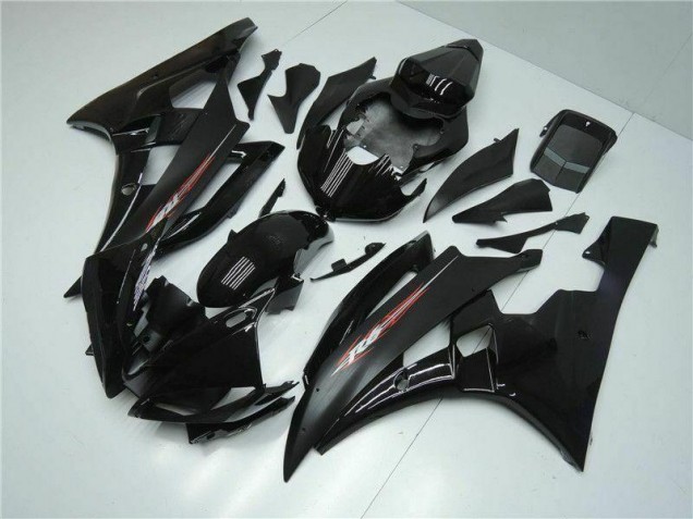Custom 2006-2007 Black Yamaha YZF R6 Motorbike Fairings