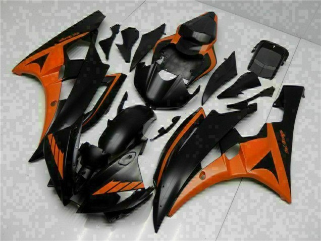 Custom 2006-2007 Orange Black Yamaha YZF R6 Bike Fairing Custom 2006-2007 Orange Black Yamaha YZF R6 Bike Fairing