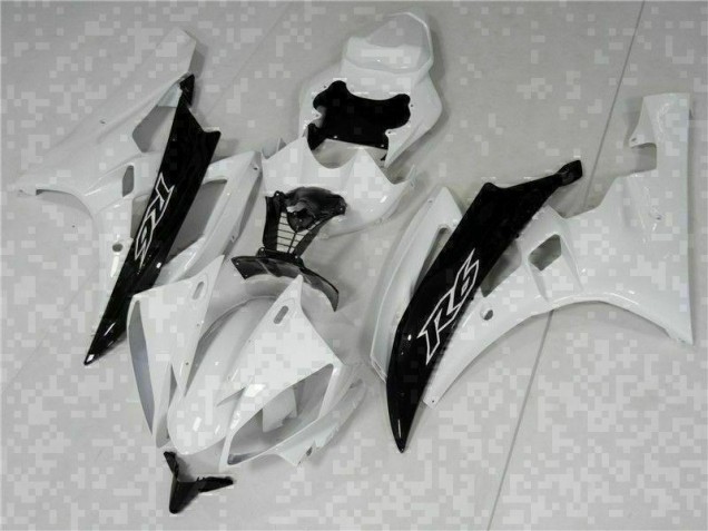 Custom 2006-2007 White Black Yamaha YZF R6 Bike Fairings Custom 2006-2007 White Black Yamaha YZF R6 Bike Fairings